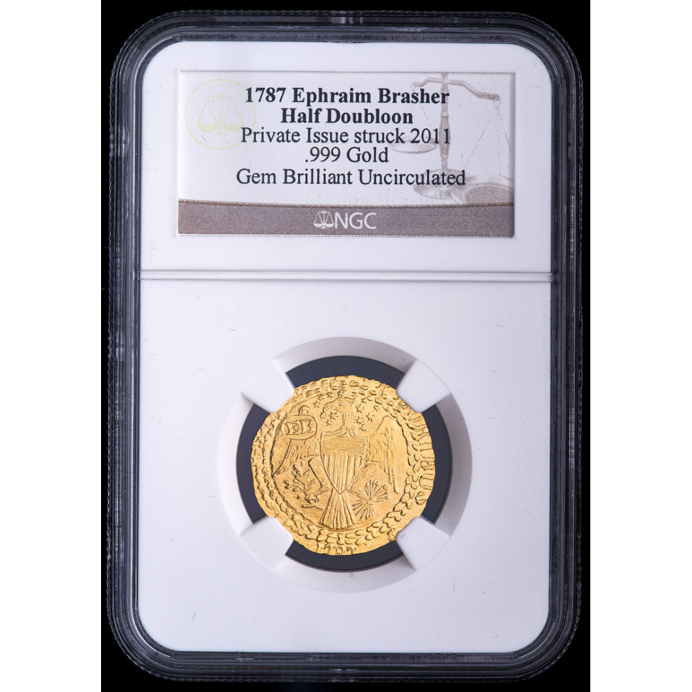 1787 Gold Ephraim Brasher Half Doubloon Private Issue Struck 2011 (NGC