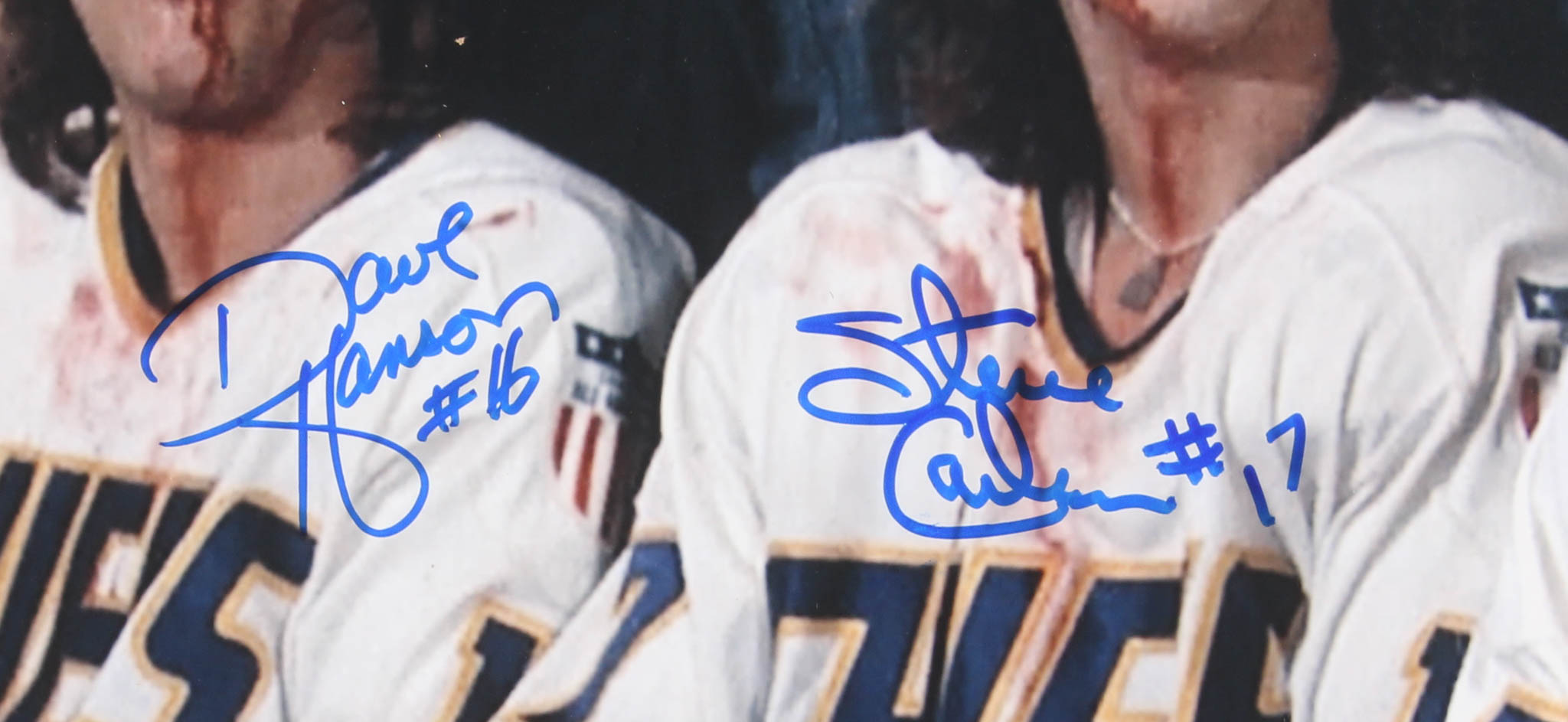 Jeff Carlson, Steve Carlson & David Hanson Signed Hanson Brothers "Slap Shot" 16x20 Photo (TSE COA) at PristineAuction.com Jeff Carlson, Steve Carlson & David Hanson Signed Hanson Brothers "Slap Shot" 16x20 Photo (TSE COA) at PristineAuction.com