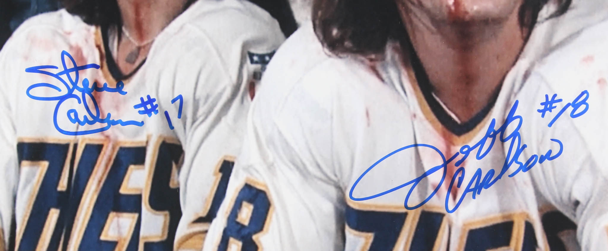 Jeff Carlson, Steve Carlson & David Hanson Signed Hanson Brothers "Slap Shot" 16x20 Photo (TSE COA) at PristineAuction.com Jeff Carlson, Steve Carlson & David Hanson Signed Hanson Brothers "Slap Shot" 16x20 Photo (TSE COA) at PristineAuction.com