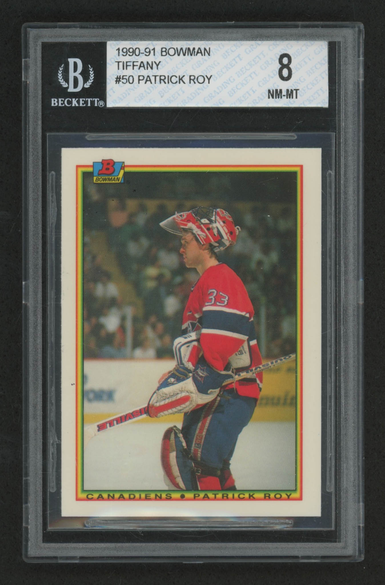 1990-91 Bowman #50 Patrick Roy (BGS 8) at PristineAuction.com 1990-91 Bowman #50 Patrick Roy (BGS 8) at PristineAuction.com