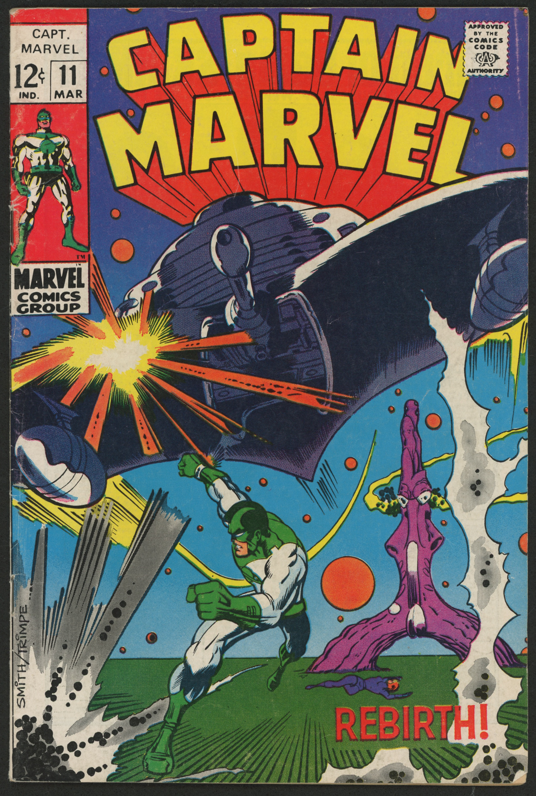 1969 "Captain Marvel" Issue #11 Marvel Comic Book at PristineAuction.com 1969 "Captain Marvel" Issue #11 Marvel Comic Book at PristineAuction.com