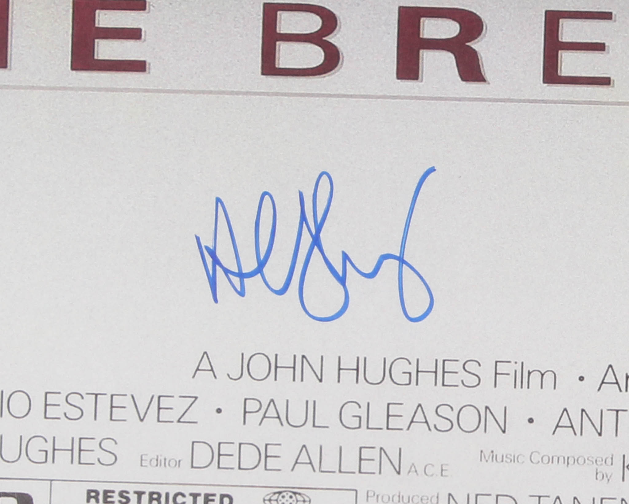 "The Breakfast Club" 24x36 Movie Poster Cast-Signed by (5) with Judd Nelson, Molly Ringwald, Anthony Michael Hall, Emilio Estevez & Ally Sheedy (Schwartz COA) at PristineAuction.com "The Breakfast Club" 24x36 Movie Poster Cast-Signed by (5) with Judd Nelson, Molly Ringwald, Anthony Michael Hall, Emilio Estevez & Ally Sheedy (Schwartz COA) at PristineAuction.com