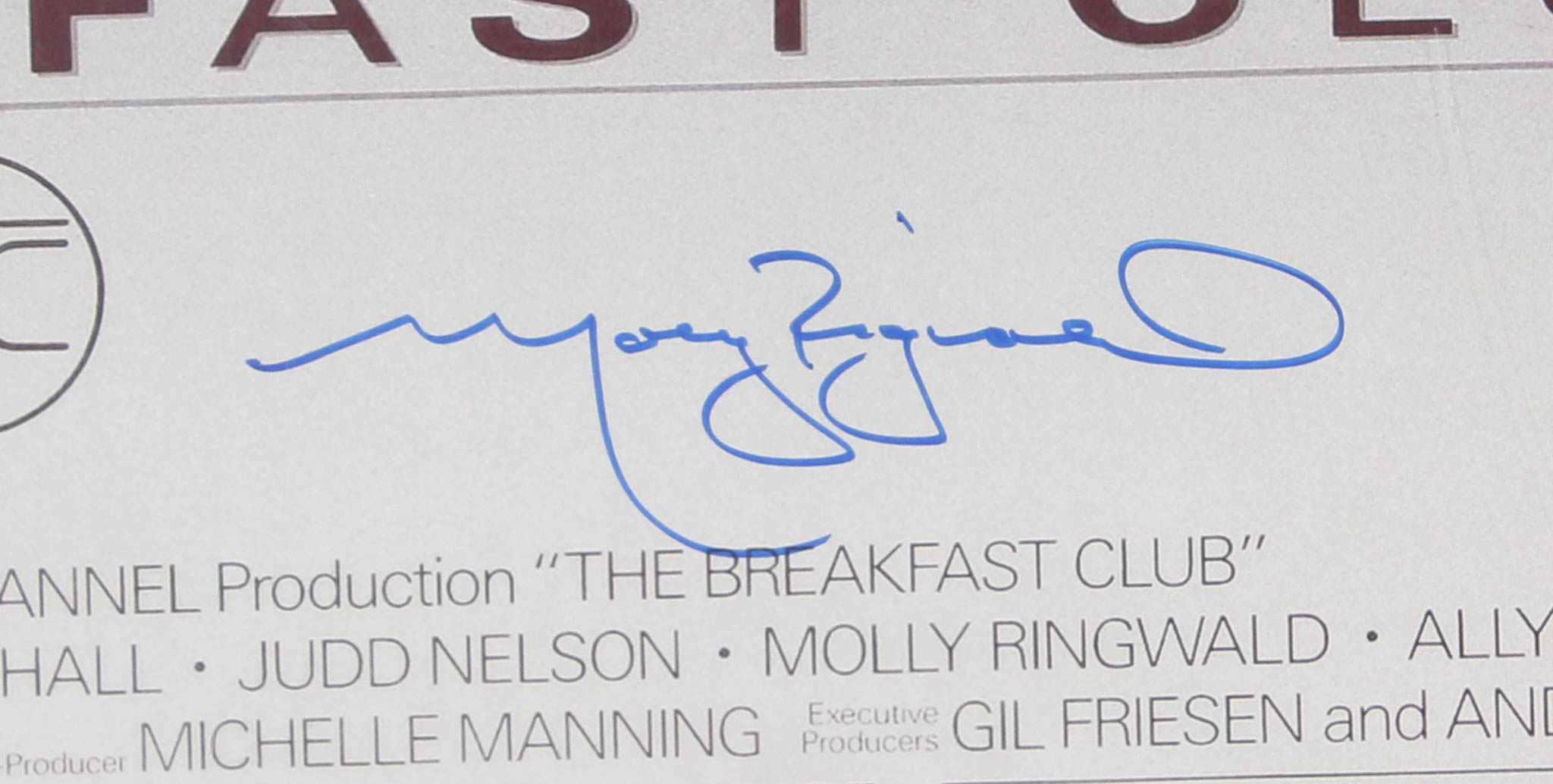 "The Breakfast Club" 24x36 Movie Poster Cast-Signed by (5) with Judd Nelson, Molly Ringwald, Anthony Michael Hall, Emilio Estevez & Ally Sheedy (Schwartz COA) at PristineAuction.com "The Breakfast Club" 24x36 Movie Poster Cast-Signed by (5) with Judd Nelson, Molly Ringwald, Anthony Michael Hall, Emilio Estevez & Ally Sheedy (Schwartz COA) at PristineAuction.com