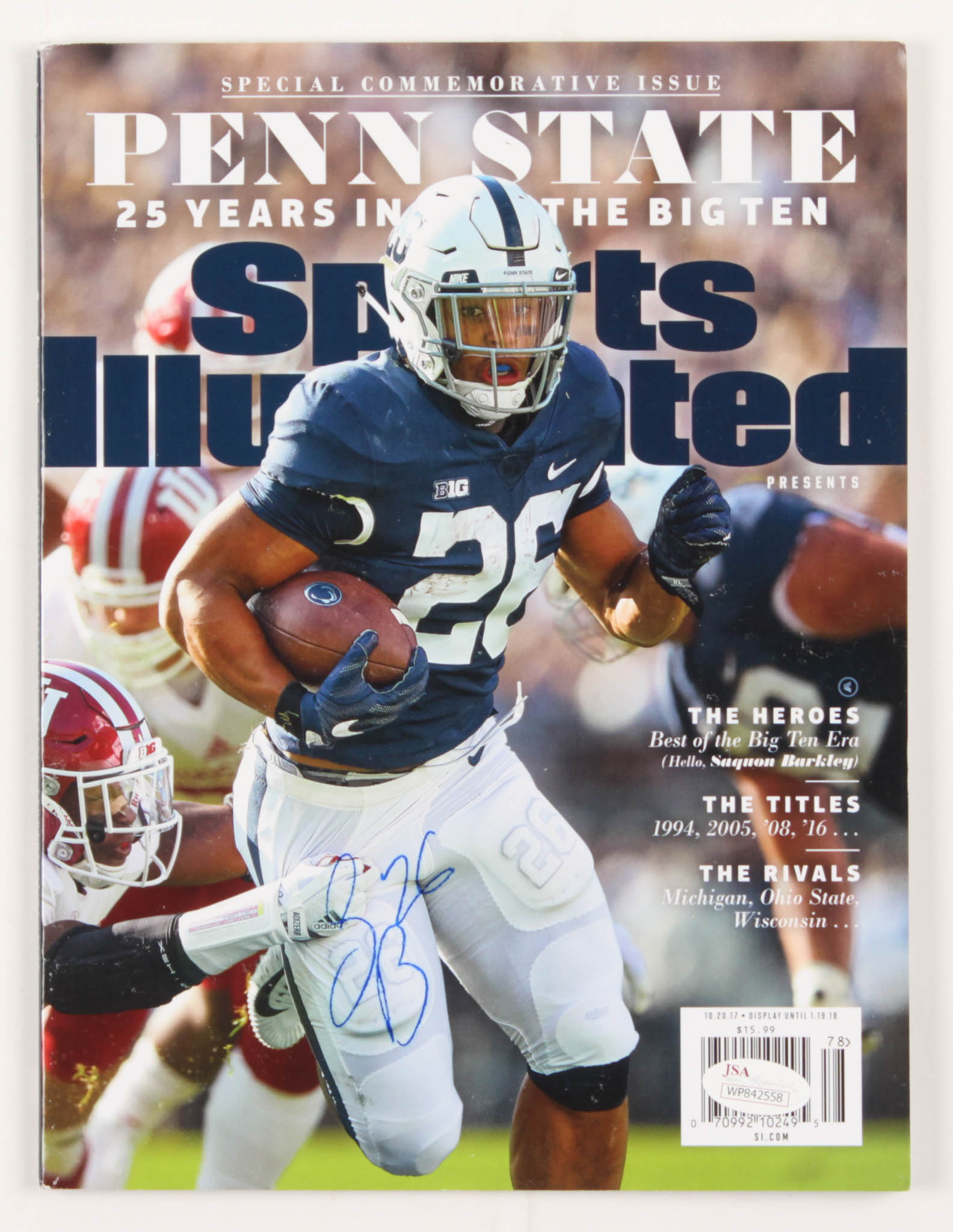 Saquon Barkley Signed 2017 Sports Illustrated Magazine (JSA COA) at PristineAuction.com Saquon Barkley Signed 2017 Sports Illustrated Magazine (JSA COA) at PristineAuction.com