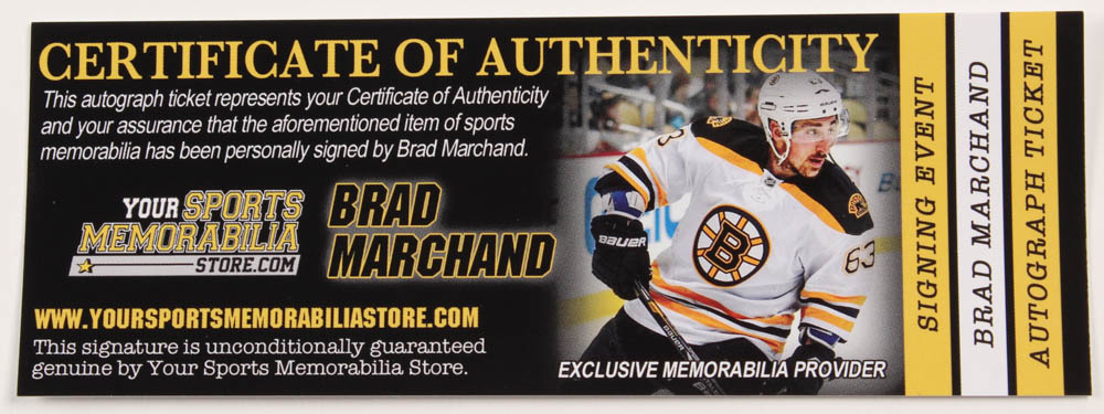 Brad Marchand Signed Boston Bruins Acrylic Hockey Stick (Marchand COA) at PristineAuction.com Brad Marchand Signed Boston Bruins Acrylic Hockey Stick (Marchand COA) at PristineAuction.com