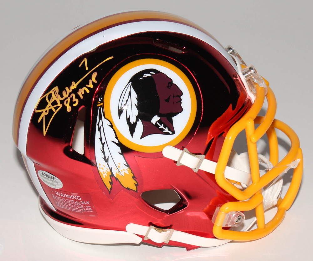 Joe Theismann Signed Washington Redskins Chrome Speed Mini Helmet Inscribed "83 MVP" (Schwartz