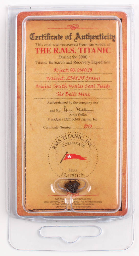 Authentic Titanic Coal Key Chain – Genuine Coal From The Titanic Wreckage With Certificate Of Authenticity