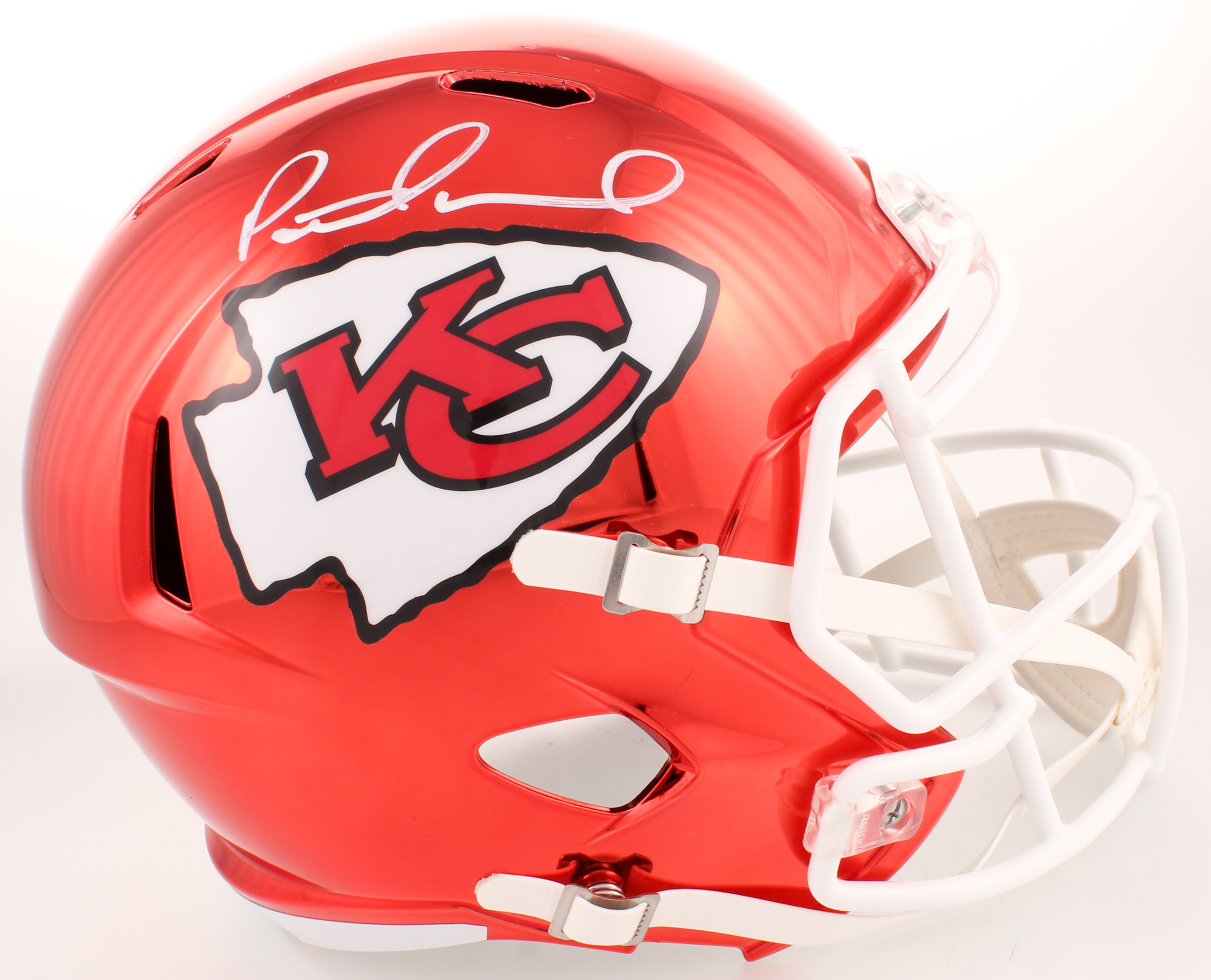 Patrick Mahomes Signed Kansas City Chiefs Full-Size Chrome Speed Helmet (JSA COA) (Imperfect) at PristineAuction.com Patrick Mahomes Signed Kansas City Chiefs Full-Size Chrome Speed Helmet (JSA COA) (Imperfect) at PristineAuction.com
