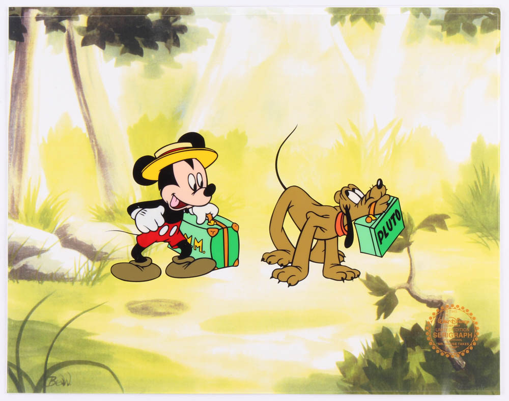 Walt Disney's Mickey Mouse & Pluto "Mr. Mouse Takes a Trip" 11x14 Animation Cel at PristineAuction.com Walt Disney's Mickey Mouse & Pluto "Mr. Mouse Takes a Trip" 11x14 Animation Cel at PristineAuction.com