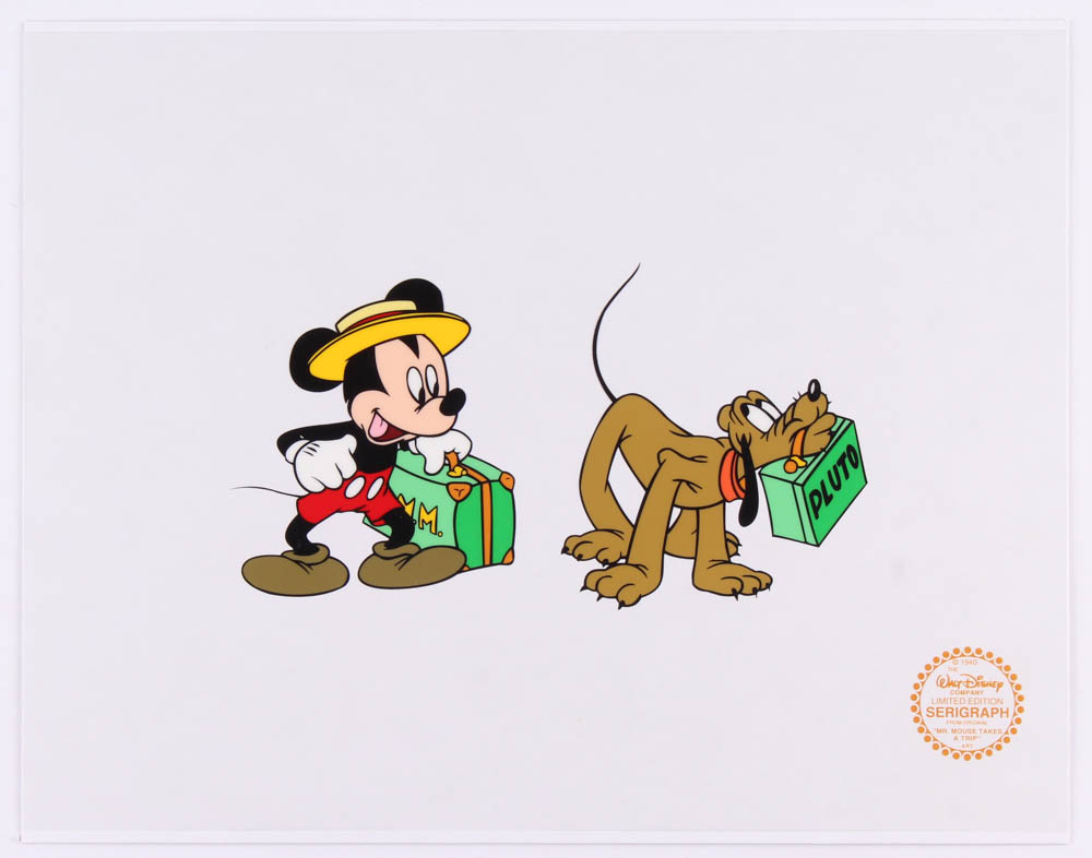 Walt Disney's Mickey Mouse & Pluto "Mr. Mouse Takes a Trip" 11x14 Animation Cel at PristineAuction.com Walt Disney's Mickey Mouse & Pluto "Mr. Mouse Takes a Trip" 11x14 Animation Cel at PristineAuction.com