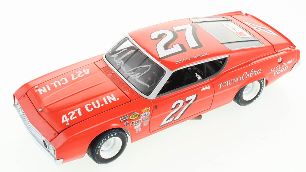 Donnie Allison Signed NASCAR #27 1969 Torino Cobra 1:24 Premium Diecast Car (PA COA) at PristineAuction.com Donnie Allison Signed NASCAR #27 1969 Torino Cobra 1:24 Premium Diecast Car (PA COA) at PristineAuction.com
