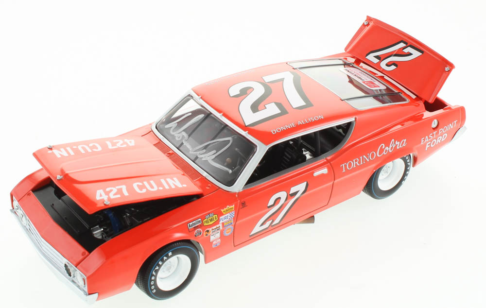 Donnie Allison Signed NASCAR #27 1969 Torino Cobra 1:24 Premium Diecast Car (PA COA) at PristineAuction.com Donnie Allison Signed NASCAR #27 1969 Torino Cobra 1:24 Premium Diecast Car (PA COA) at PristineAuction.com
