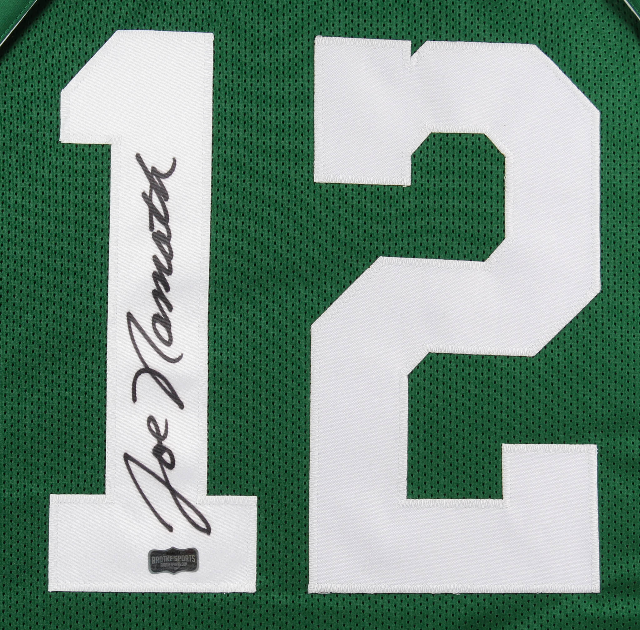 Joe Namath Signed 35x43 Custom Framed Career Highlight Stat Jersey (Radtke COA) at PristineAuction.com Joe Namath Signed 35x43 Custom Framed Career Highlight Stat Jersey (Radtke COA) at PristineAuction.com