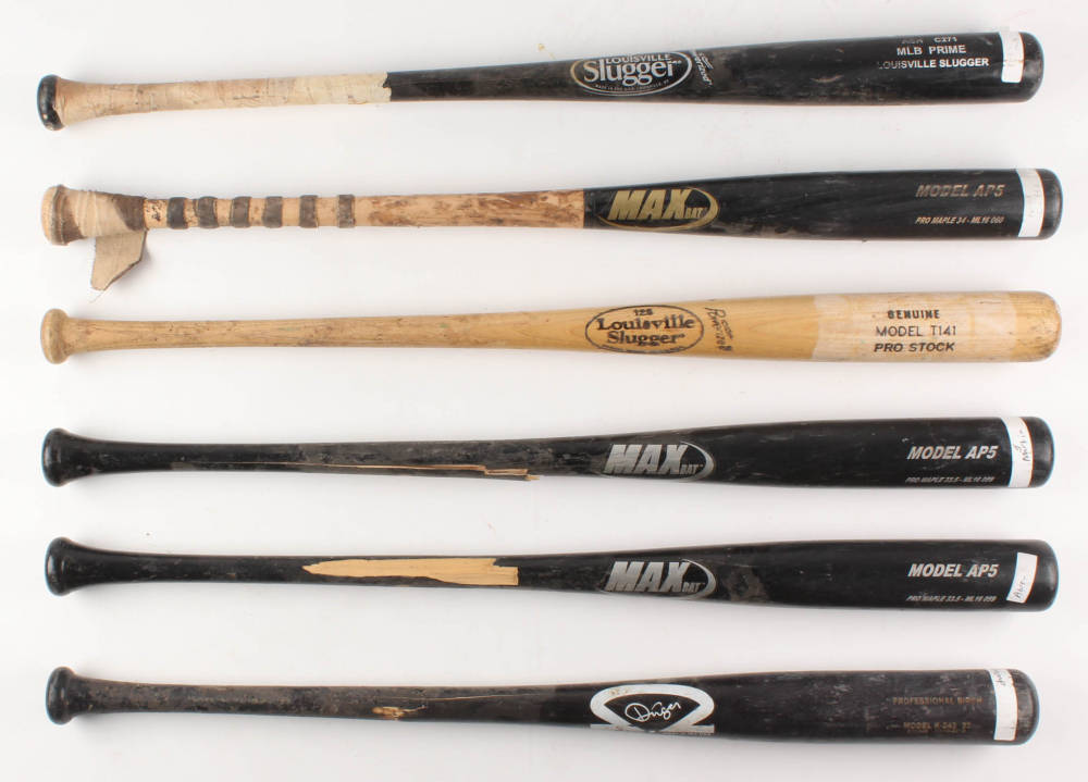 Lot of (6) Assorted GameUsed Baseball Bats Pristine Auction