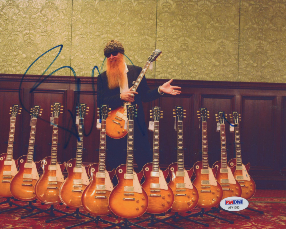 Foto 8x10 Billy Gibbons Autografata - ZZ Top Chitarrista, Ristampa, Musica Rock