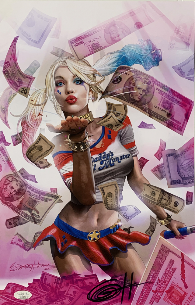 Greg Horn Signed "Harley Quinn: Blood Money Pink" 11x17 Lithograph (JSA COA) at PristineAuction.com Greg Horn Signed "Harley Quinn: Blood Money Pink" 11x17 Lithograph (JSA COA) at PristineAuction.com