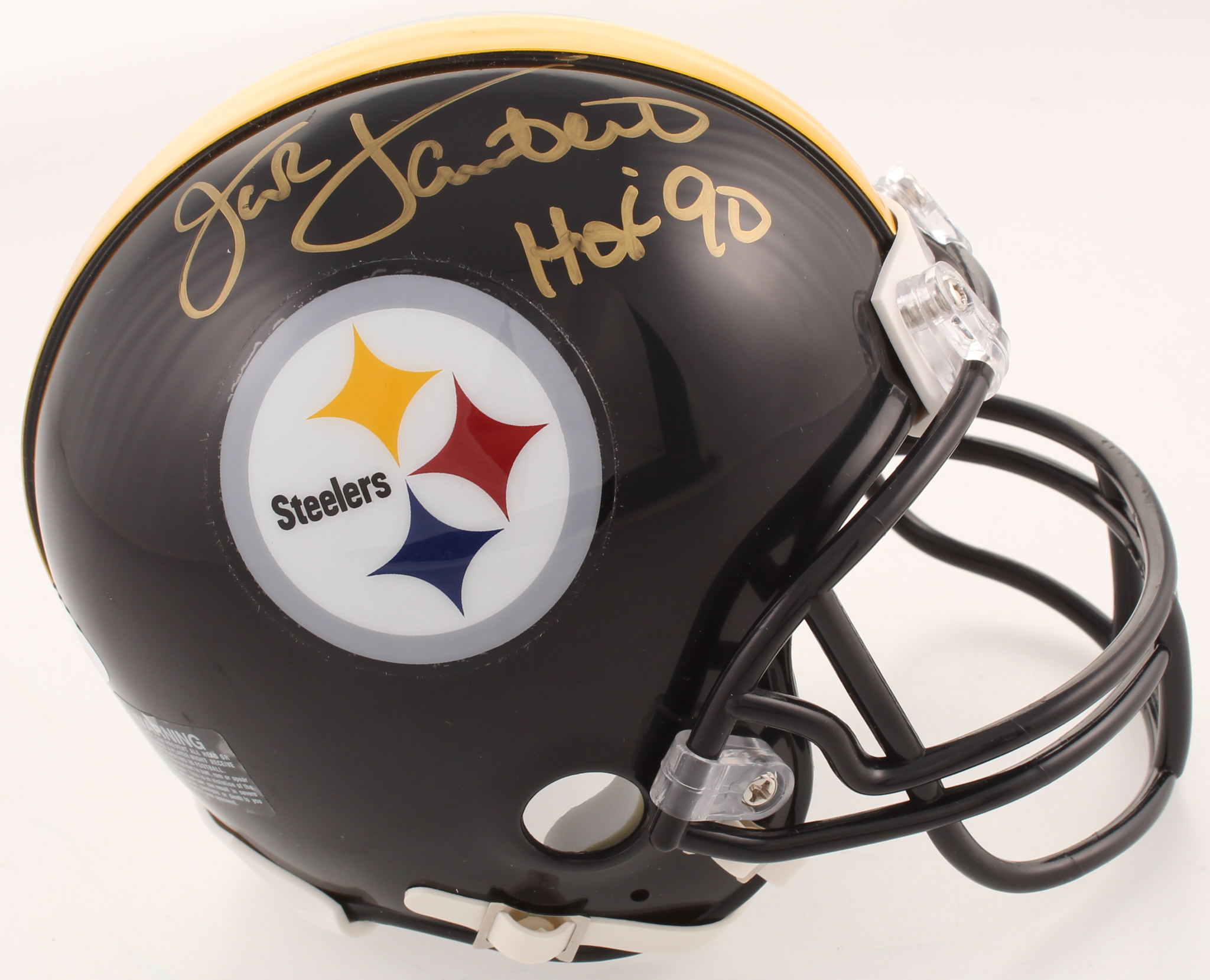 Jack Lambert Signed Pittsburgh Steelers Mini Helmet Inscribed "HOF 90" (JSA COA) at PristineAuction.com Jack Lambert Signed Pittsburgh Steelers Mini Helmet Inscribed "HOF 90" (JSA COA) at PristineAuction.com