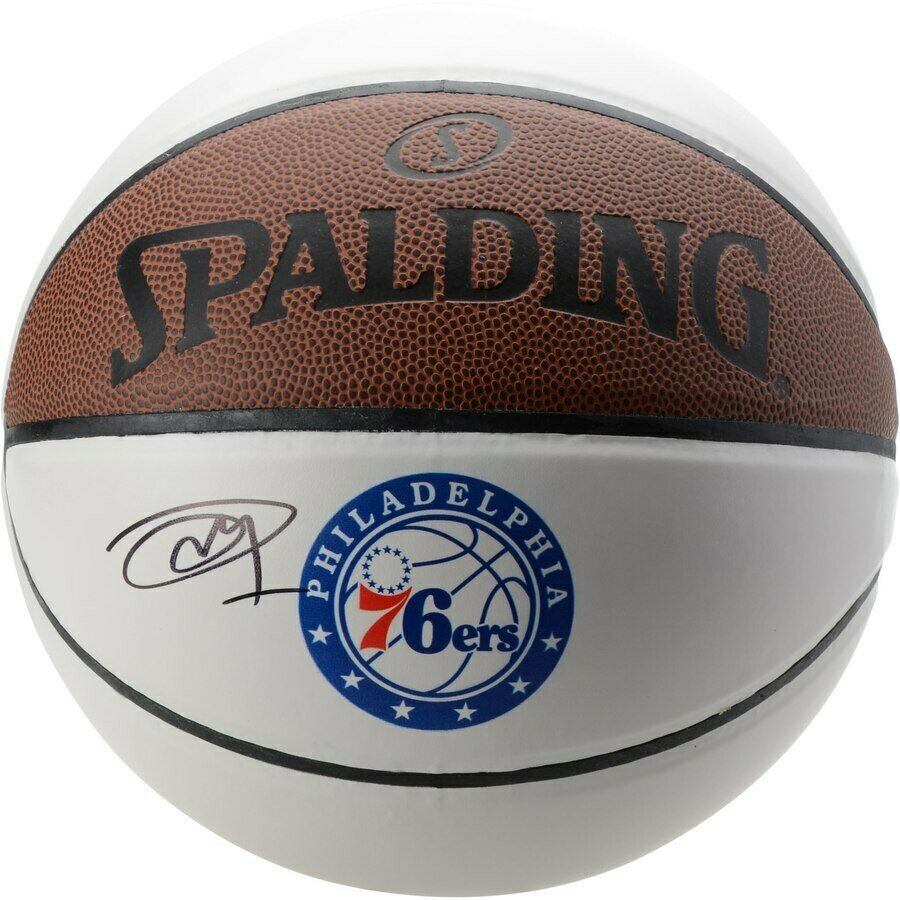 Joel Embiid Signed Philadelphia 76ers Logo Basketball (Fanatics Hologram) at PristineAuction.com Joel Embiid Signed Philadelphia 76ers Logo Basketball (Fanatics Hologram) at PristineAuction.com