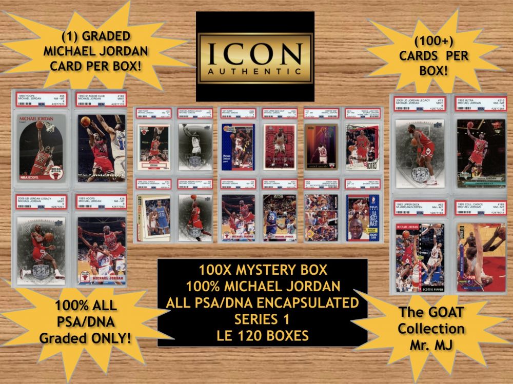 Icon Authentic 100X Mystery Box 100 Michael Jordan Series 1 (Guaranteed Barnebys