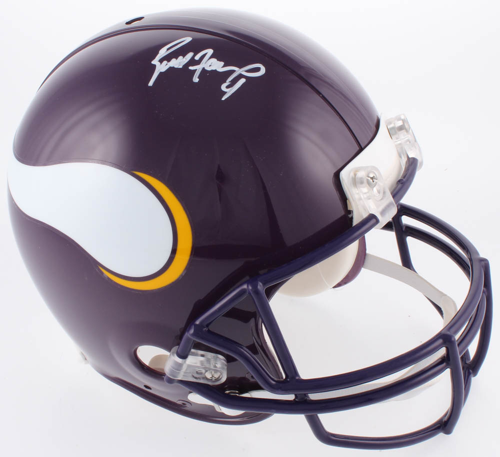 Brett Favre Signed Vikings Full-Size Authentic On-Field Throwback Helmet (Favre) at PristineAuction.com Brett Favre Signed Vikings Full-Size Authentic On-Field Throwback Helmet (Favre) at PristineAuction.com