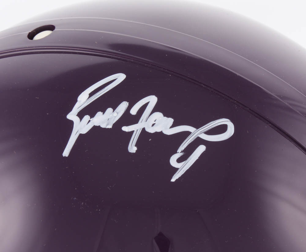 Brett Favre Signed Vikings Full-Size Authentic On-Field Throwback Helmet (Favre) at PristineAuction.com Brett Favre Signed Vikings Full-Size Authentic On-Field Throwback Helmet (Favre) at PristineAuction.com