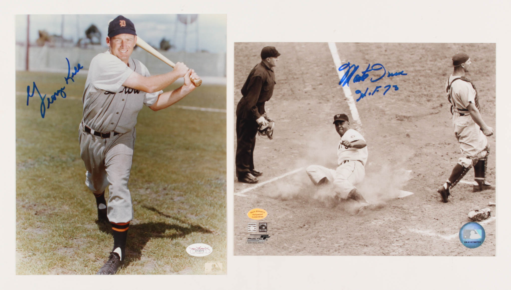 Lot of (2) Signed MLB 8x10 Photos with George Kell & Monte Irvin with ...