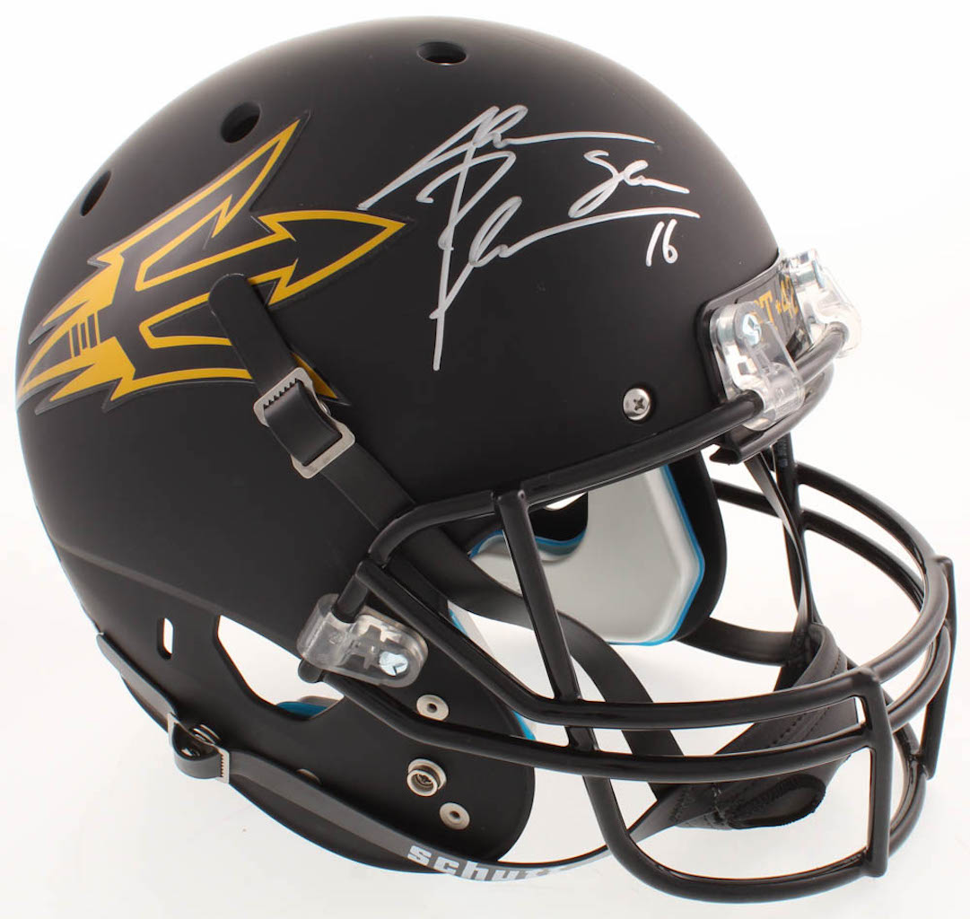Jake Plummer Signed ASU Sun Devils Full-Size Matte Black Helmet (Beckett COA) at PristineAuction.com Jake Plummer Signed ASU Sun Devils Full-Size Matte Black Helmet (Beckett COA) at PristineAuction.com