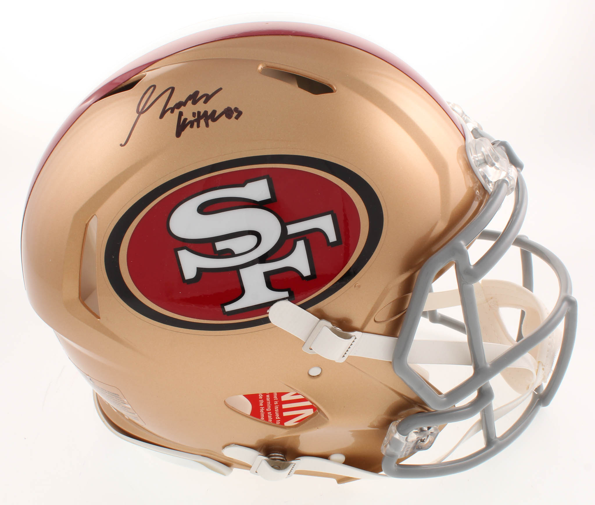 George Kittle Signed 49ers Full-Size Authentic On-Field Speed Helmet (Beckett COA) at PristineAuction.com George Kittle Signed 49ers Full-Size Authentic On-Field Speed Helmet (Beckett COA) at PristineAuction.com