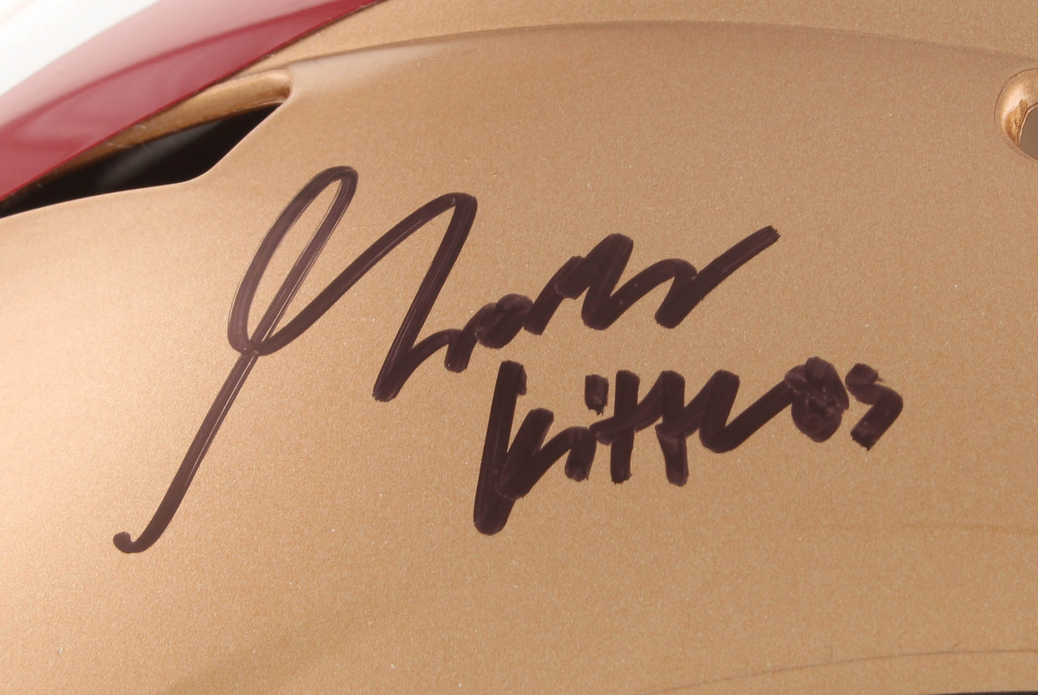 George Kittle Signed 49ers Full-Size Authentic On-Field Speed Helmet (Beckett COA) at PristineAuction.com George Kittle Signed 49ers Full-Size Authentic On-Field Speed Helmet (Beckett COA) at PristineAuction.com