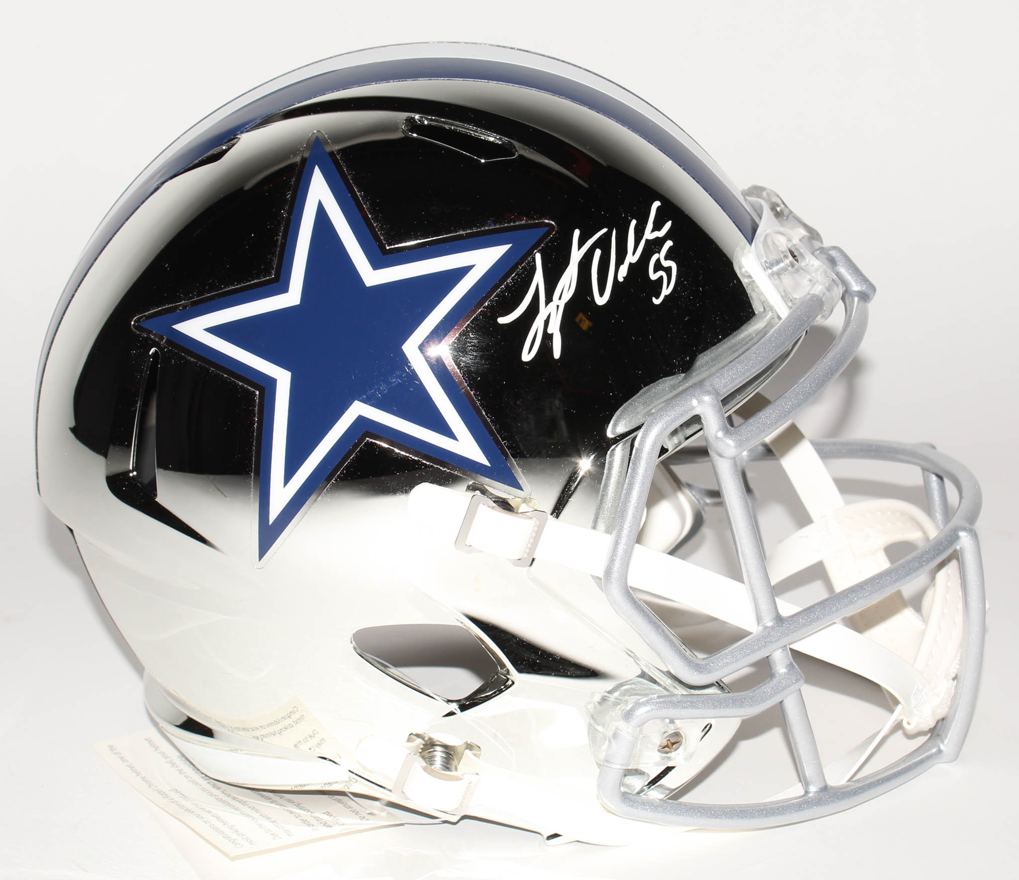 Leighton Vander Esch Signed Dallas Cowboys Full-Size Chrome Speed Helmet (Beckett) at PristineAuction.com Leighton Vander Esch Signed Dallas Cowboys Full-Size Chrome Speed Helmet (Beckett) at PristineAuction.com