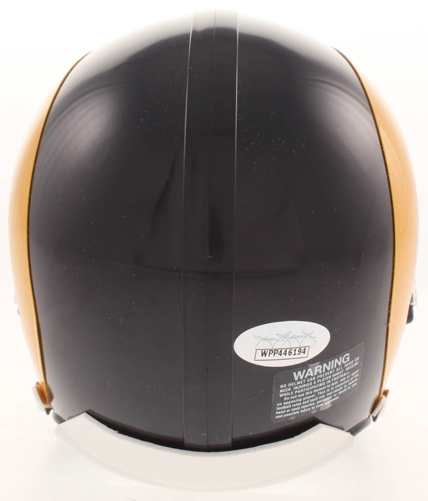 Marshall Faulk Signed Rams Throwback Mini Helmet Inscribed "HOF 20XI" (JSA COA) at PristineAuction.com Marshall Faulk Signed Rams Throwback Mini Helmet Inscribed "HOF 20XI" (JSA COA) at PristineAuction.com