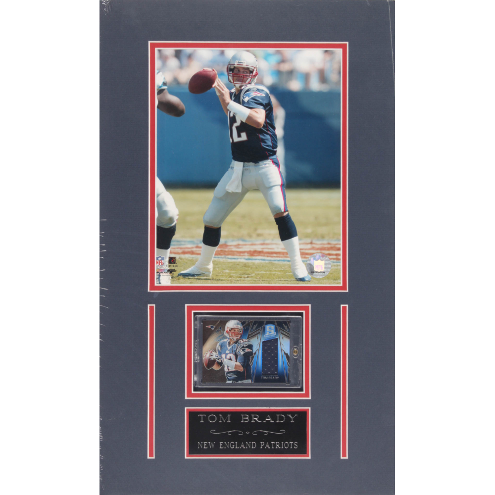 2013 Panini Spectra Materials 80 Tom Brady 12x20 Matted Custom Framed