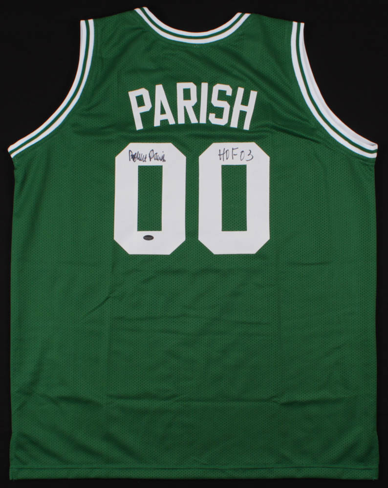 Robert Parish Signed Boston Celtics Jersey Inscribed "HOF 03" (Schwartz Sports COA) at PristineAuction.com Robert Parish Signed Boston Celtics Jersey Inscribed "HOF 03" (Schwartz Sports COA) at PristineAuction.com