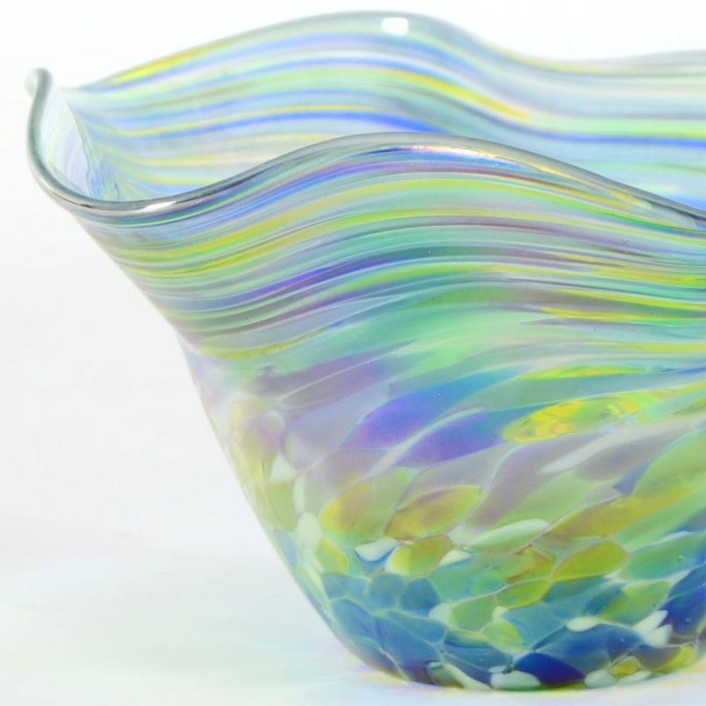 Glass Eye Studios "Mini Wave Bowl Twist)" Hand Blown Glass