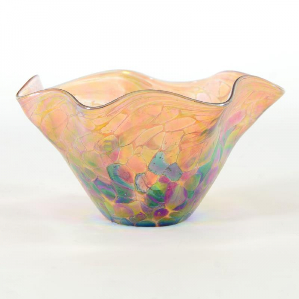 Glass Eye Studios "Mini Wave Bowl (Island Mix)" Hand Blown Glass