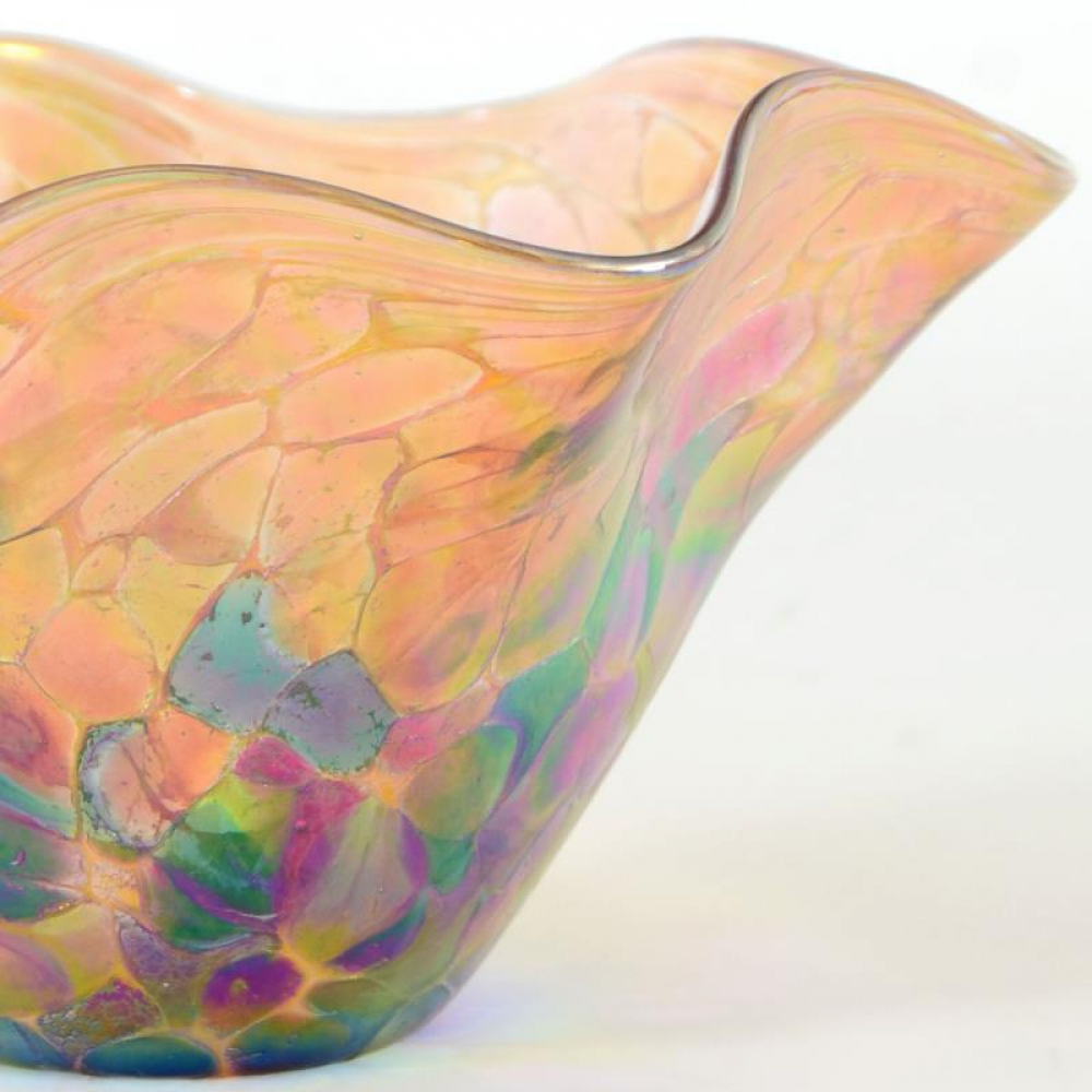 Glass Eye Studios "Mini Wave Bowl (Island Mix)" Hand Blown Glass