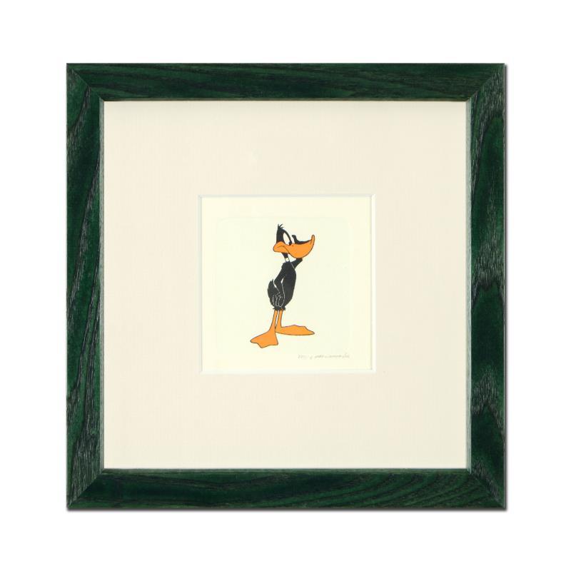 "Daffy Duck (Looking to the Side)" Limited Edition 9x9 Custom Framed Etching with Hand-Tinted Color at PristineAuction.com "Daffy Duck (Looking to the Side)" Limited Edition 9x9 Custom Framed Etching with Hand-Tinted Color at PristineAuction.com