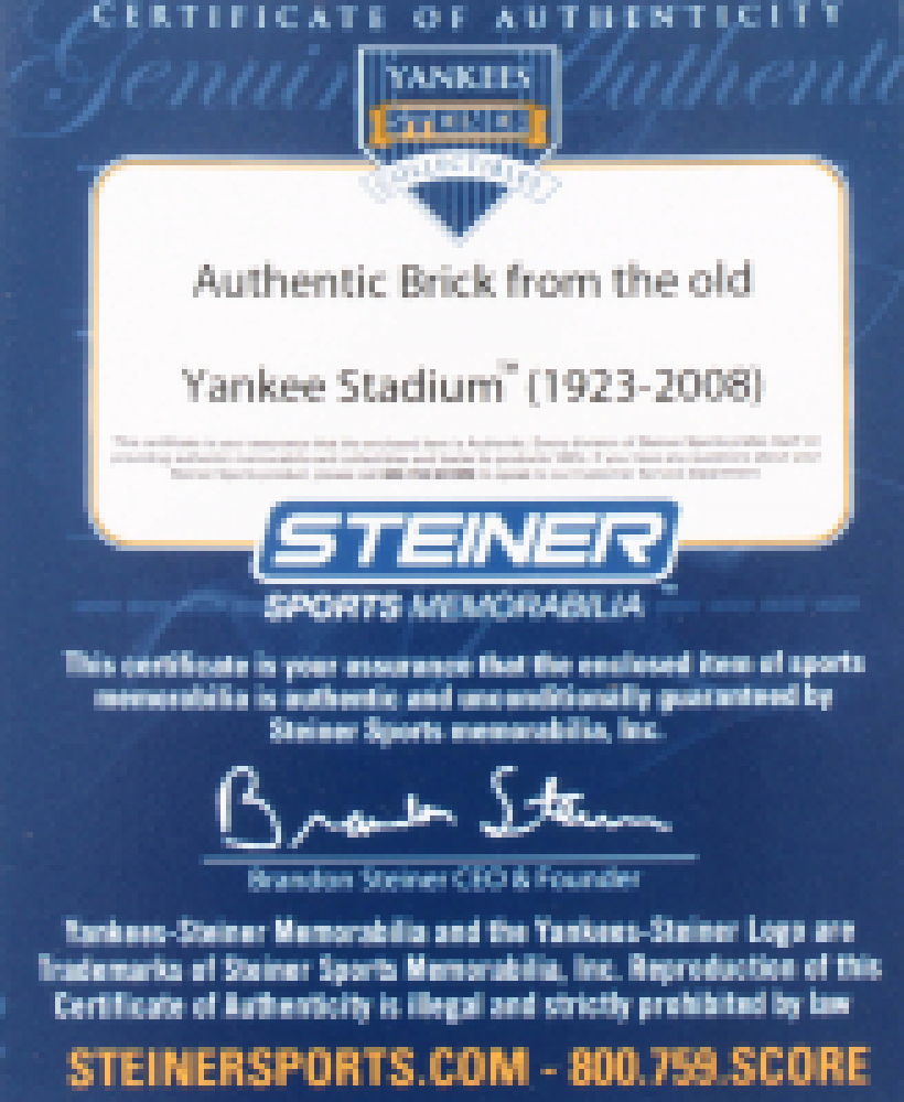Authentic Brick from The Original Yankee Stadium With HighQuality