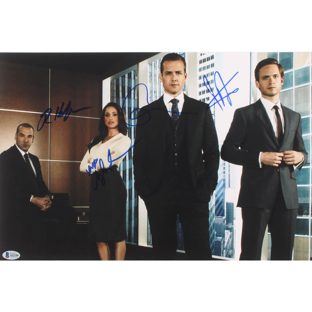 Suits 12x18 Photo Signed By 4 With Gabriel Macht Meghan Markle Patrick J Adams Rick Hoffman Beckett Loa Pristine Auction Suits 12x18 Photo Signed By 4 With Gabriel Macht Meghan Markle Patrick J Adams Rick Hoffman Beckett Loa Pristine Auction