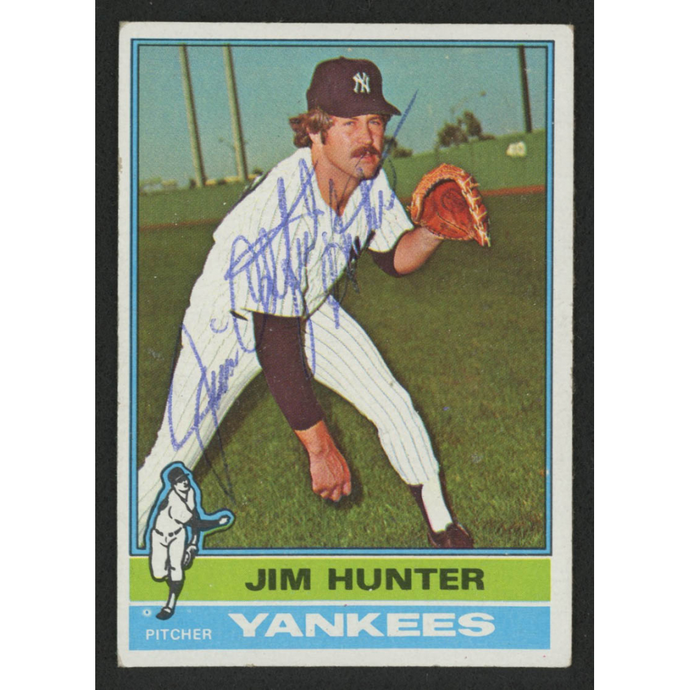 Jim "Catfish" Hunter Signed 1976 Topps 100 (JSA COA) Pristine Auction