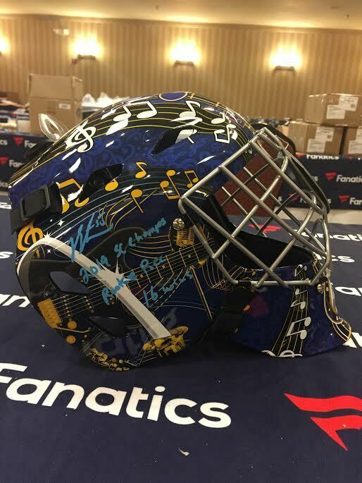 Jordan Binnington Signed LE Blues Full Size Goalie Mask Inscribed "2019 SC Champs" & "Rookie Rec 16 Wins" (Fanatics Hologram) at PristineAuction.com Jordan Binnington Signed LE Blues Full Size Goalie Mask Inscribed "2019 SC Champs" & "Rookie Rec 16 Wins" (Fanatics Hologram) at PristineAuction.com