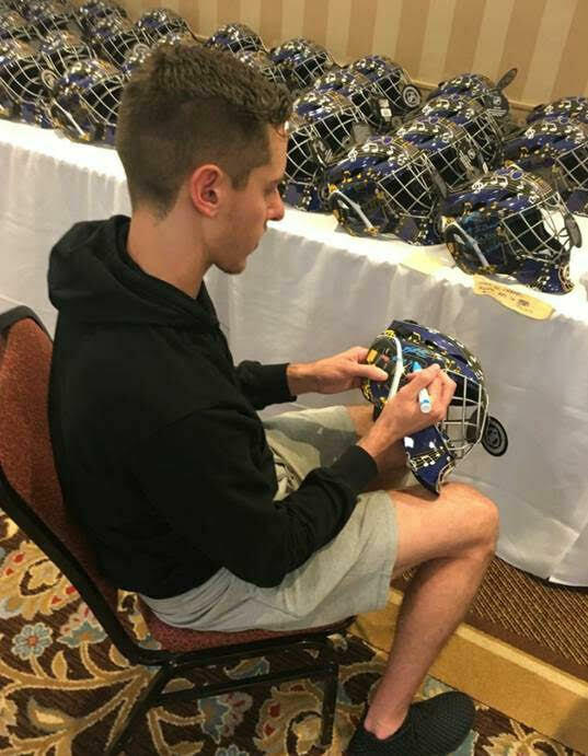 Jordan Binnington Signed LE Blues Full Size Goalie Mask Inscribed "2019 SC Champs" & "Rookie Rec 16 Wins" (Fanatics Hologram) at PristineAuction.com Jordan Binnington Signed LE Blues Full Size Goalie Mask Inscribed "2019 SC Champs" & "Rookie Rec 16 Wins" (Fanatics Hologram) at PristineAuction.com