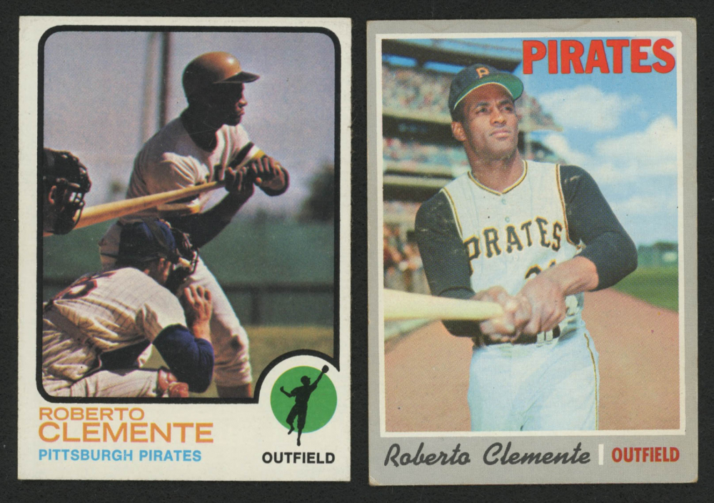Lot of (2) Roberto Clemente Baseball Cards with 1973 Topps 50 & 1970