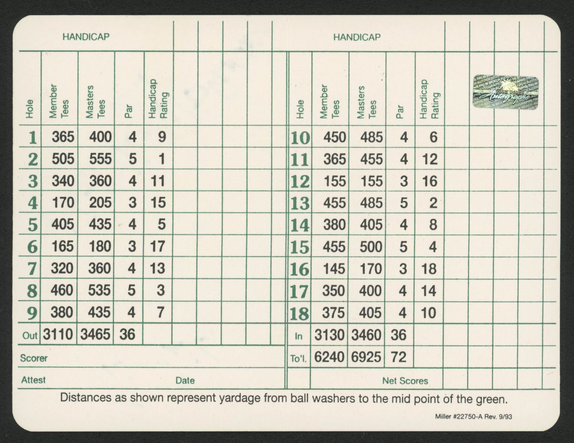Tim Finchem & William "Hootie" Johnson Signed Augusta National Scorecard (Palm Beach COA) at PristineAuction.com Tim Finchem & William "Hootie" Johnson Signed Augusta National Scorecard (Palm Beach COA) at PristineAuction.com