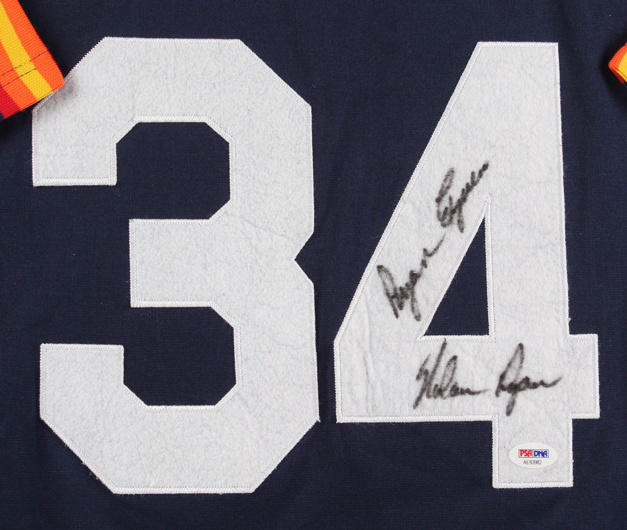 Nolan Ryan Signed Houston Astros 32x36 Custom Framed Jersey Display Inscribed "Ryan Express" (PSA COA) at PristineAuction.com Nolan Ryan Signed Houston Astros 32x36 Custom Framed Jersey Display Inscribed "Ryan Express" (PSA COA) at PristineAuction.com