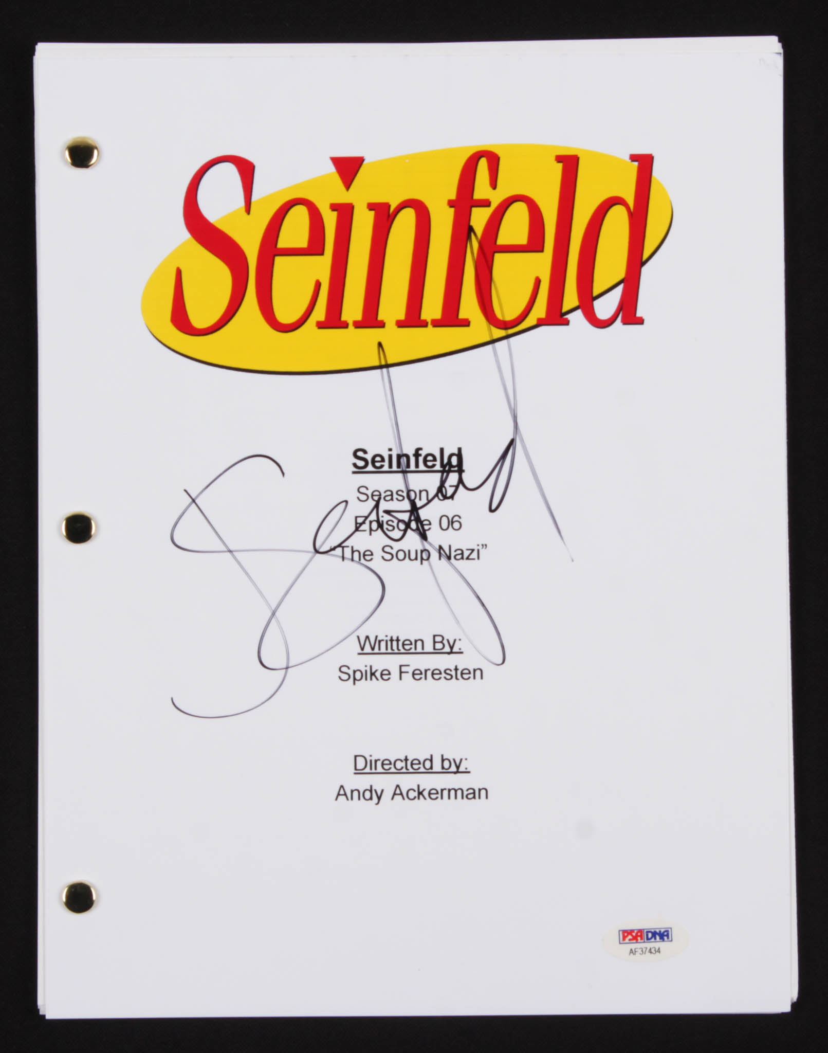 Jerry Seinfeld Signed "Seinfeld: The Soup Nazi" Episode Script (PSA COA) at PristineAuction.com Jerry Seinfeld Signed "Seinfeld: The Soup Nazi" Episode Script (PSA COA) at PristineAuction.com