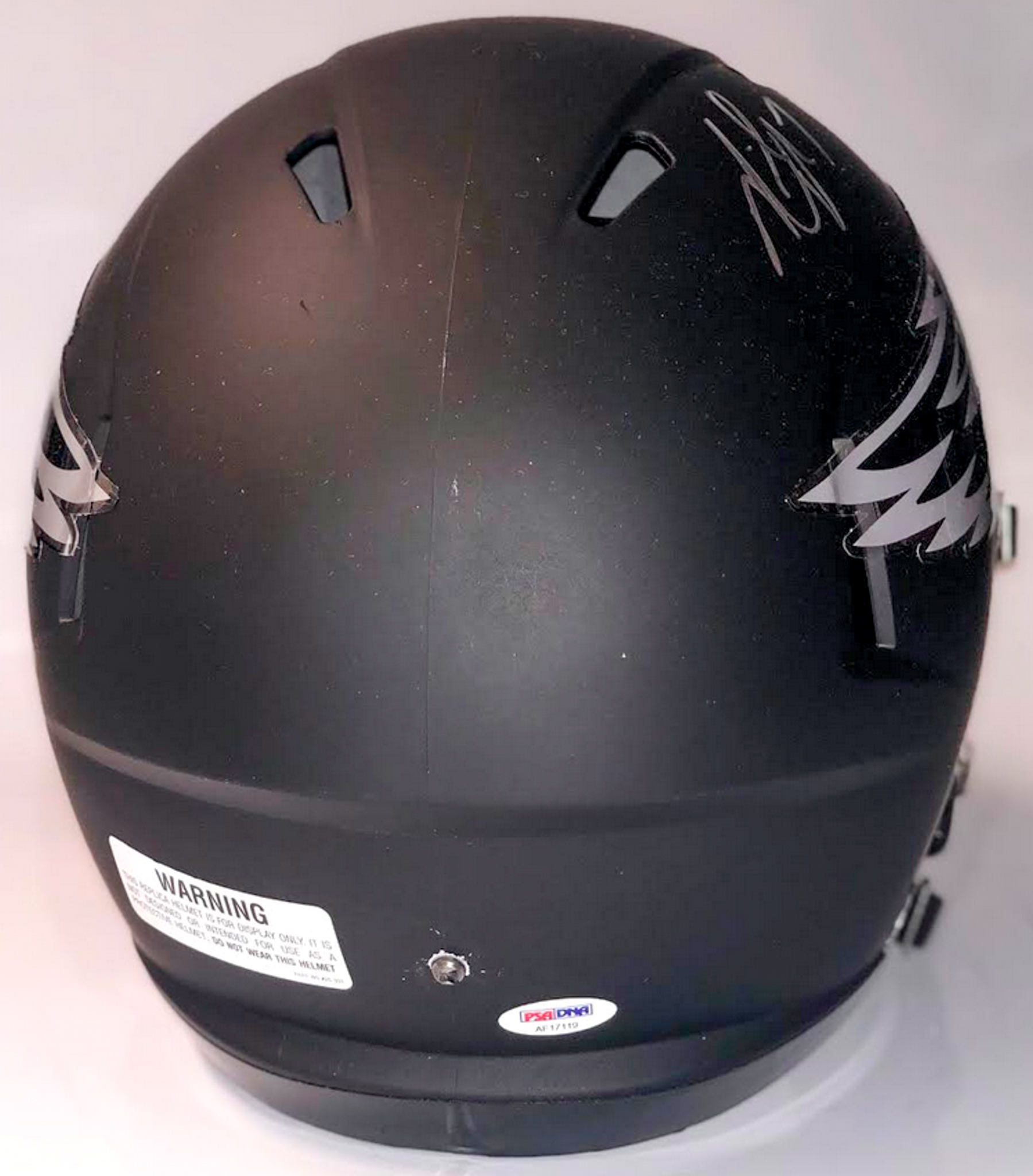 Michael Vick Signed Philadelphia Eagles Matte Black Full-Size Speed Helmet Inscribed "Miracle at the New Meadowlands" (PSA COA) at PristineAuction.com Michael Vick Signed Philadelphia Eagles Matte Black Full-Size Speed Helmet Inscribed "Miracle at the New Meadowlands" (PSA COA) at PristineAuction.com