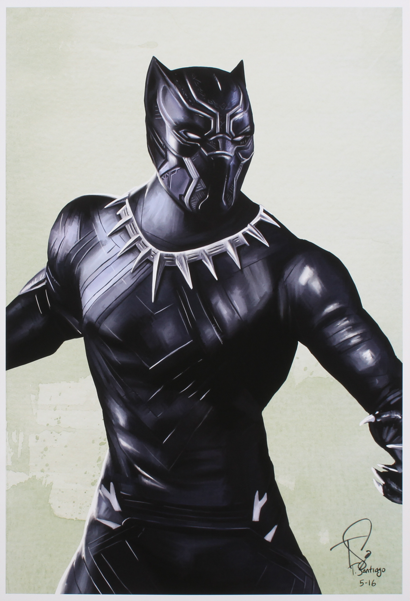Tony Santiago - Black Panther - Marvel Comics 13x19 Signed Lithograph (PA COA) at PristineAuction.com Tony Santiago - Black Panther - Marvel Comics 13x19 Signed Lithograph (PA COA) at PristineAuction.com