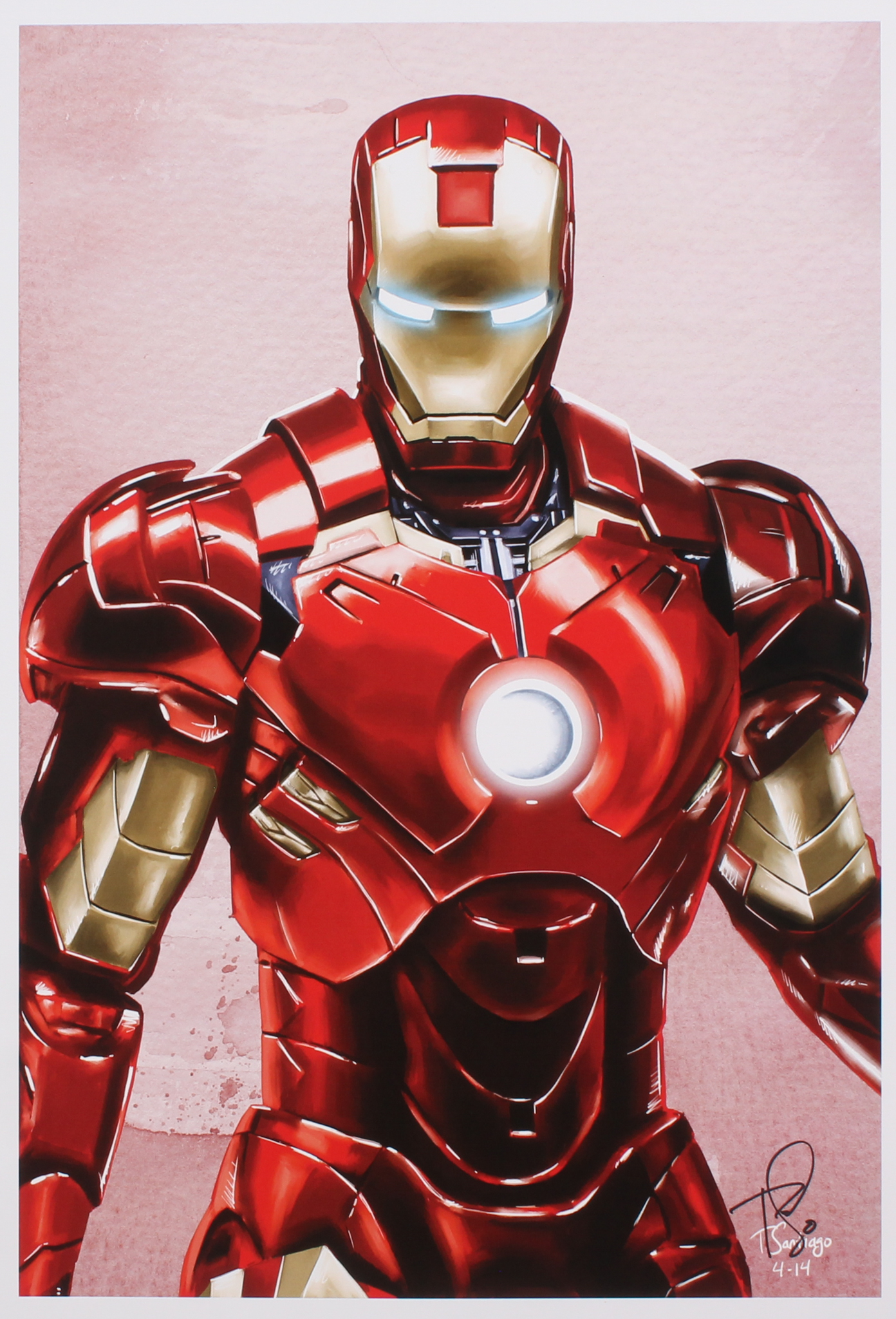 Tony Santiago - Iron Man - Marvel Comics 13x19 Signed Lithograph (PA COA) at PristineAuction.com Tony Santiago - Iron Man - Marvel Comics 13x19 Signed Lithograph (PA COA) at PristineAuction.com