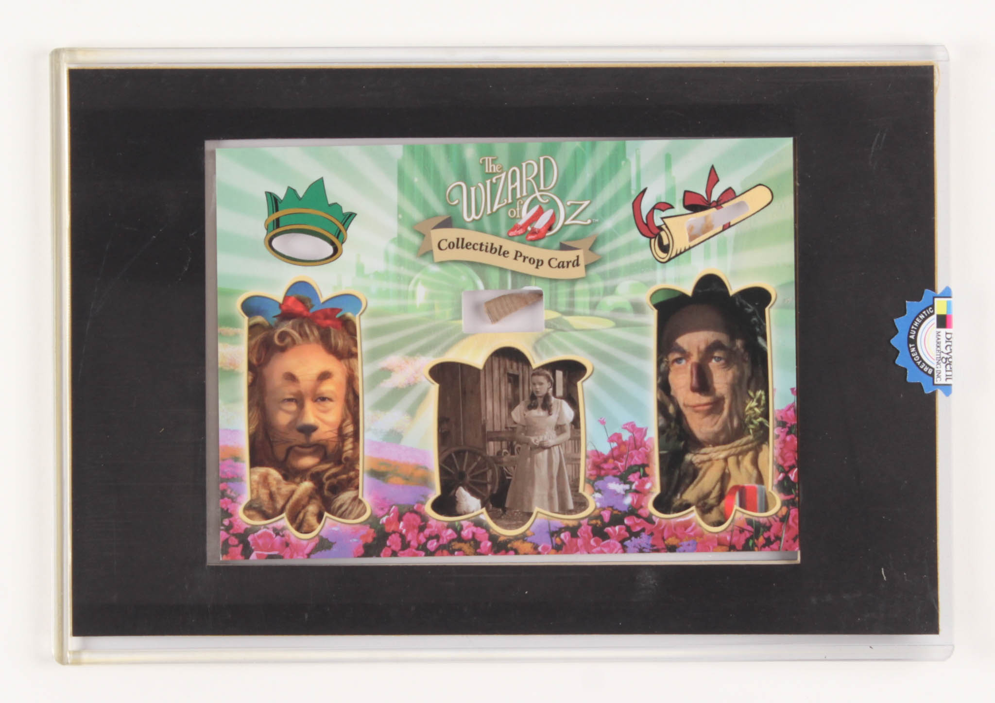 "Wizard of Oz" Prop Card Display With Piece of Wagon Wheel, Straw From Scarecrow & Hair From Lion (Odyssey COA) at PristineAuction.com "Wizard of Oz" Prop Card Display With Piece of Wagon Wheel, Straw From Scarecrow & Hair From Lion (Odyssey COA) at PristineAuction.com